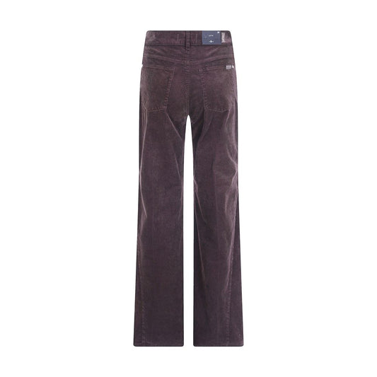 7FOR Brown Cotton Casual Pants