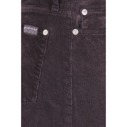 7FOR Brown Cotton Casual Pants