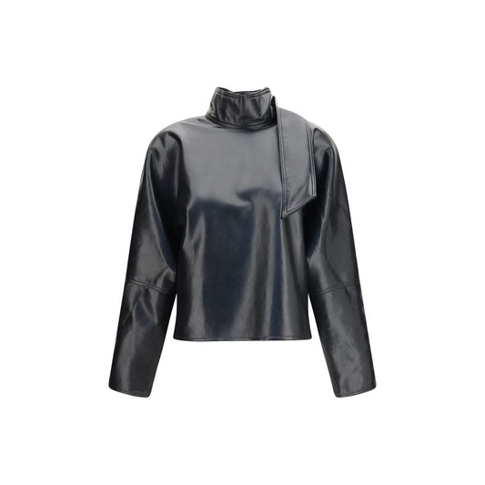 Agolde Black Recycled Leather Shirt