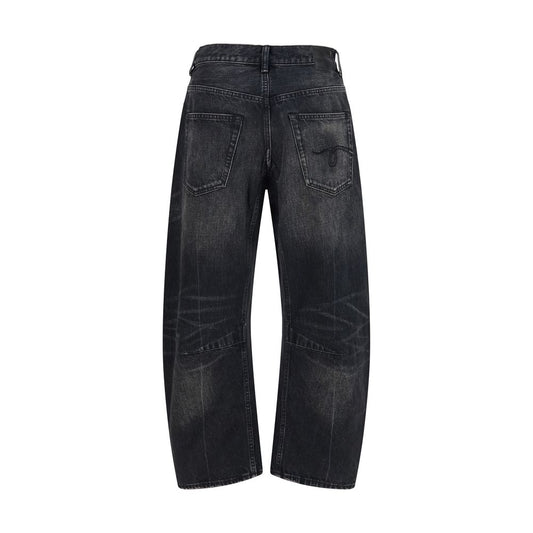 R13 Black Cotton Boyfriend Jeans