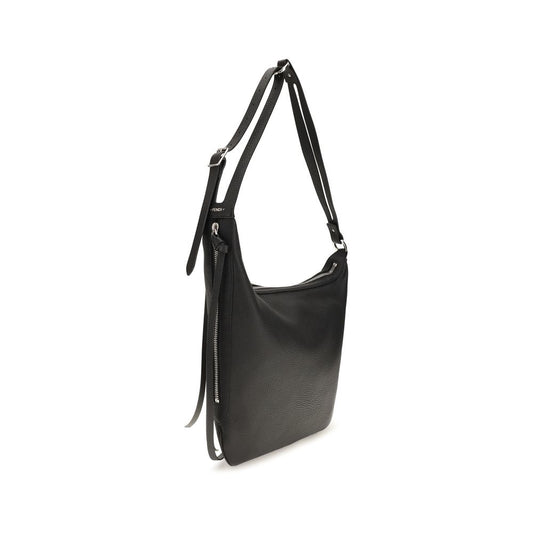 Fendi Black Calf Leather Bos Taurus Shoulder Bag