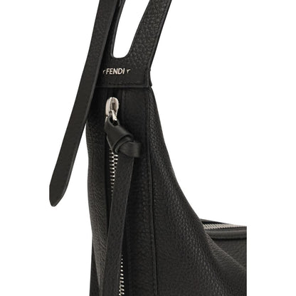 Fendi Black Calf Leather Bos Taurus Shoulder Bag