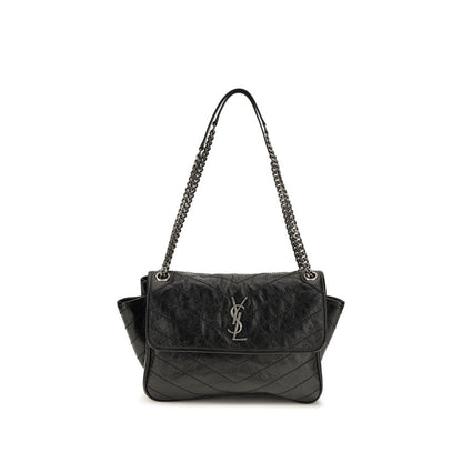 Saint Laurent Black Calf Leather Bos Taurus Shoulder Bag