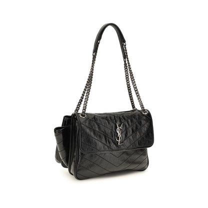 Saint Laurent Black Calf Leather Bos Taurus Shoulder Bag