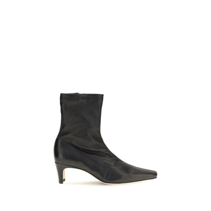 Staud Black Calf Leather Bos Taurus Ankle Boots