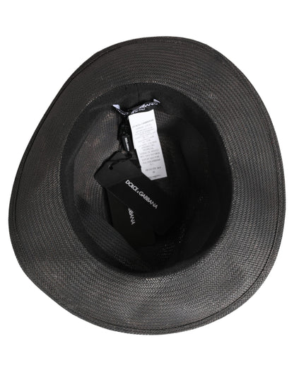 Dolce & Gabbana Men Gray Paper Woven Wide Brim Fedora Hat