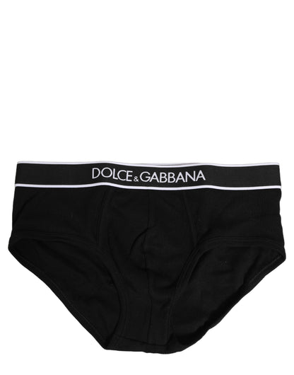 Dolce & Gabbana Black Logo Cotton Men Brando Brief Underwear