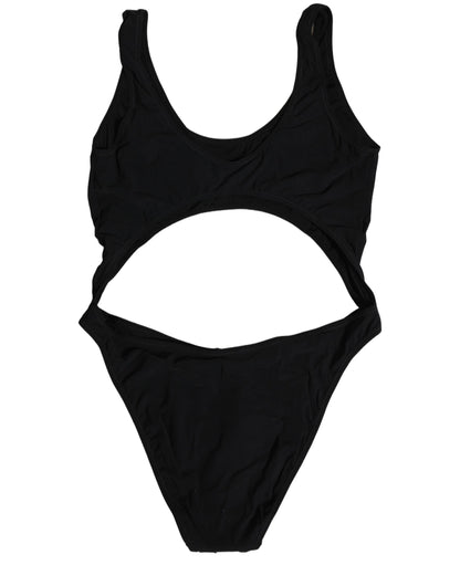 Dolce & Gabbana Black Cutout Logo One Piece Swimsuit Swimwear