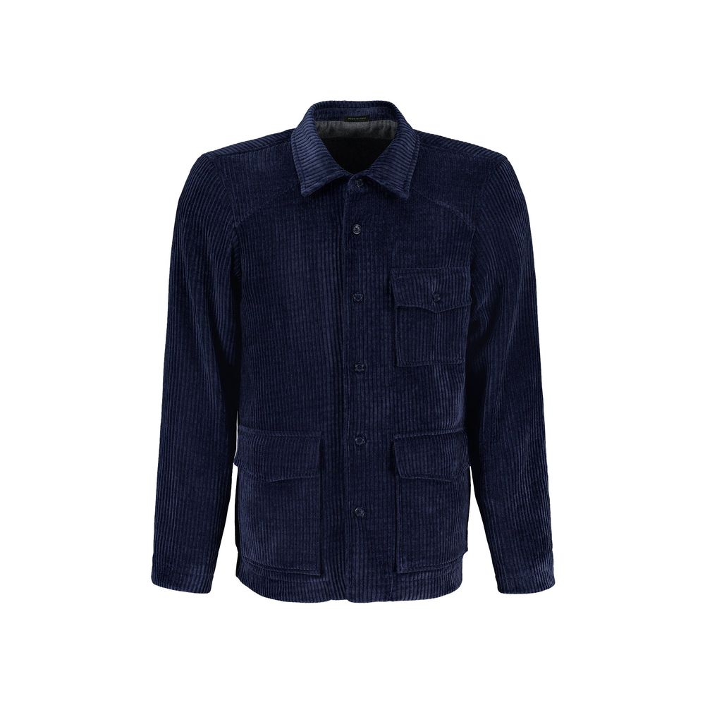 Autore Blue Polyester Full-Length Jacket