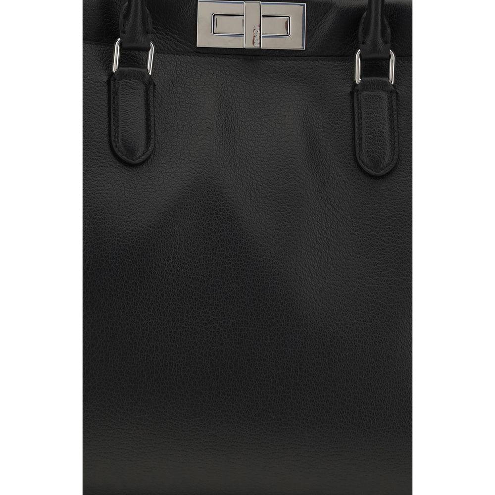 Fendi Black Calf Leather Bos Taurus Shoulder Bag