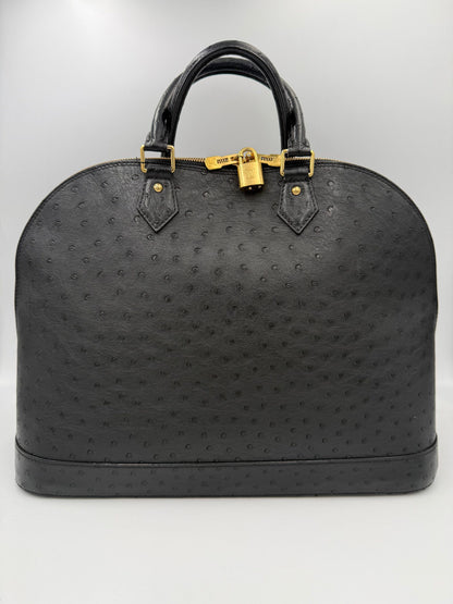 Louis Vuitton LOUIS VUITTON Alma GM in Ostrich Leather Handbag