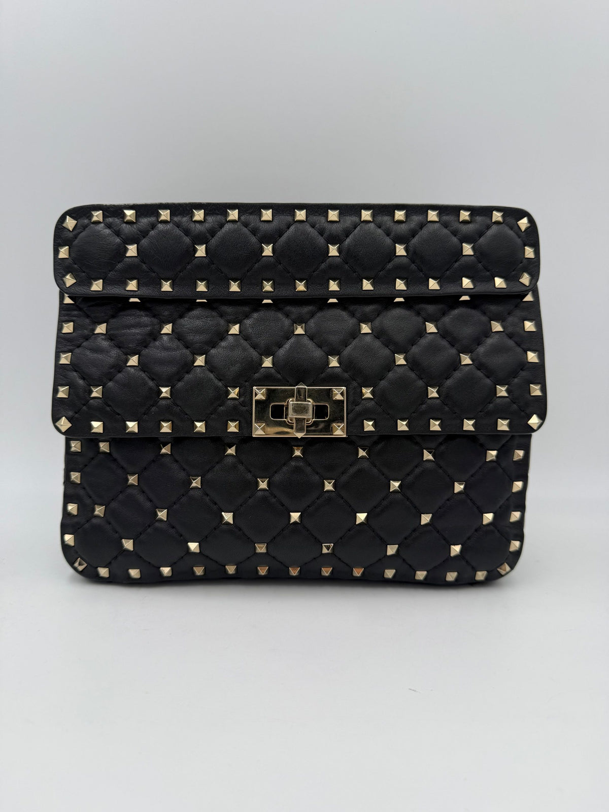 Valentino Garavani VALENTINO GARAVANI Rockstud Spike Black Handbag