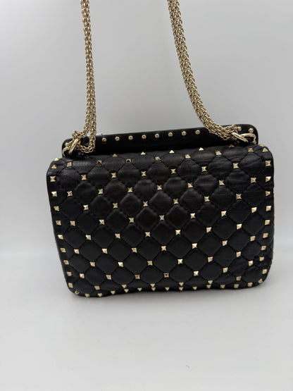 Valentino Garavani VALENTINO GARAVANI Rockstud Spike Black Handbag