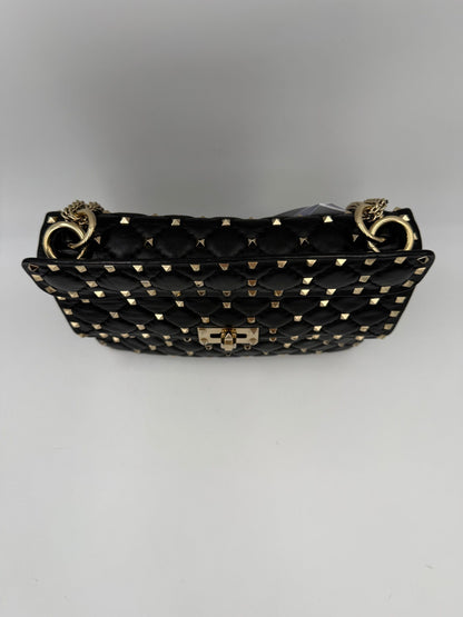 Valentino Garavani VALENTINO GARAVANI Rockstud Spike Black Handbag