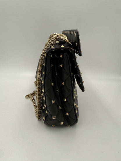 Valentino Garavani VALENTINO GARAVANI Rockstud Spike Black Handbag
