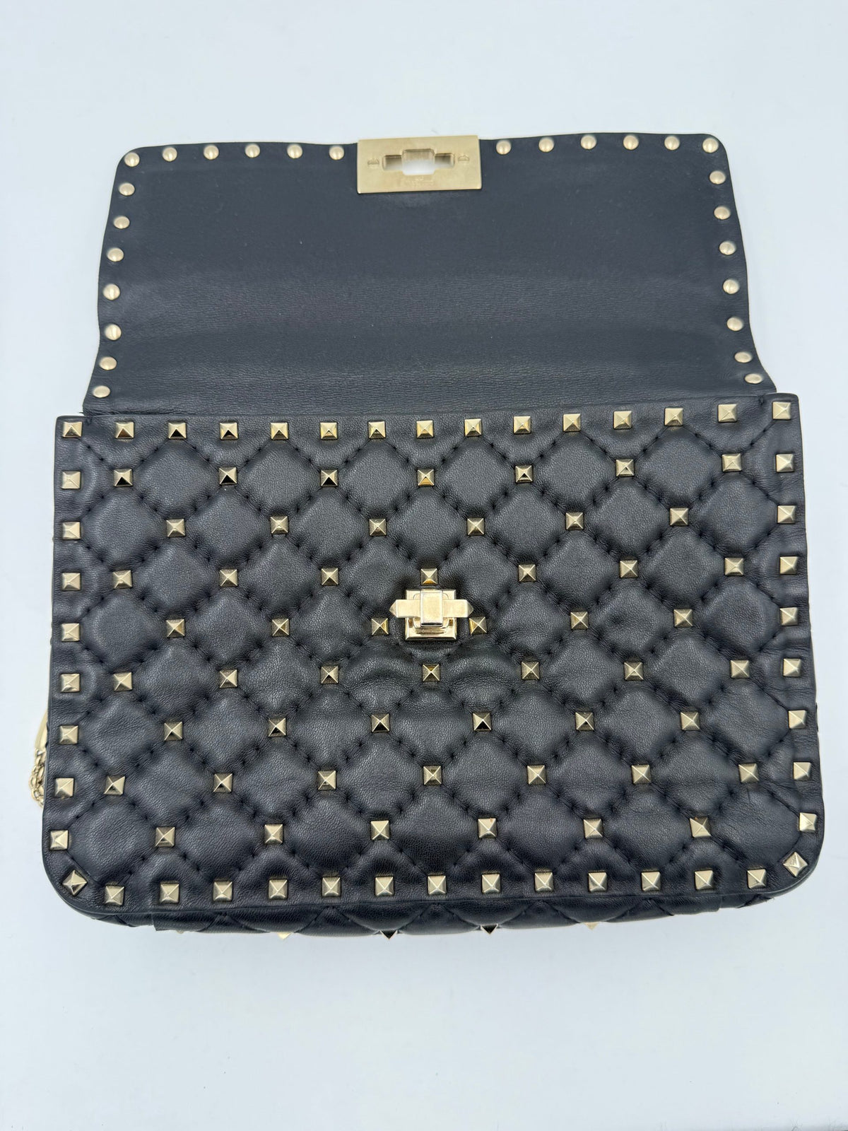 Valentino Garavani VALENTINO GARAVANI Rockstud Spike Black Handbag