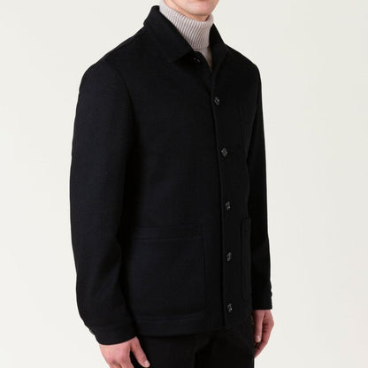 Autore Black Wool Full-Length Jacket