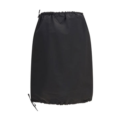 Prada Black Silk Midi Skirt