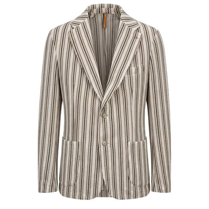 Roberto Pepe Luxury Beige Cotton Men Jacket