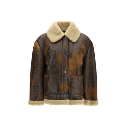 Valstar Brown Lamb Ovis Aries Leather Jacket