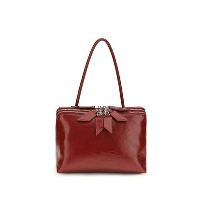 The Attico Red Calf Leather Bos Taurus Shoulder Bag