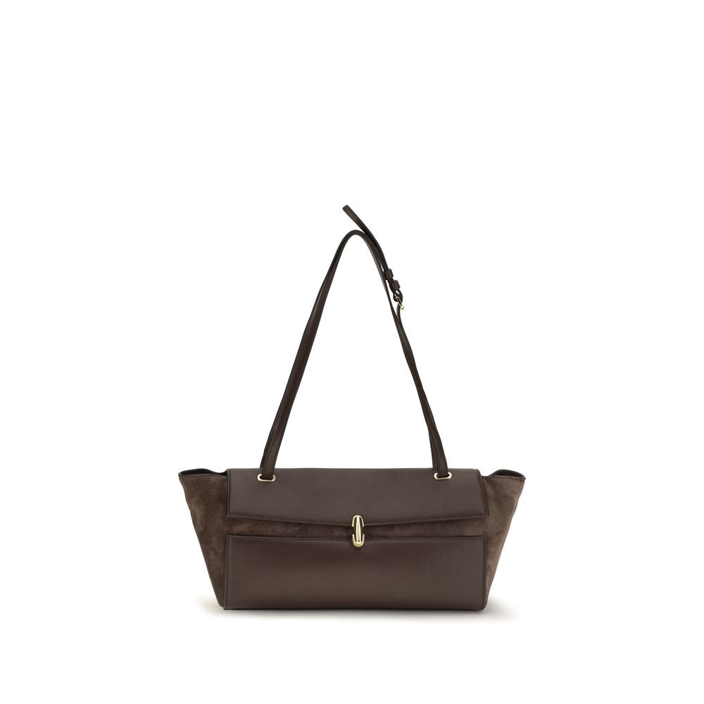 Savette Brown Calf Leather Bos Taurus Shoulder Bag