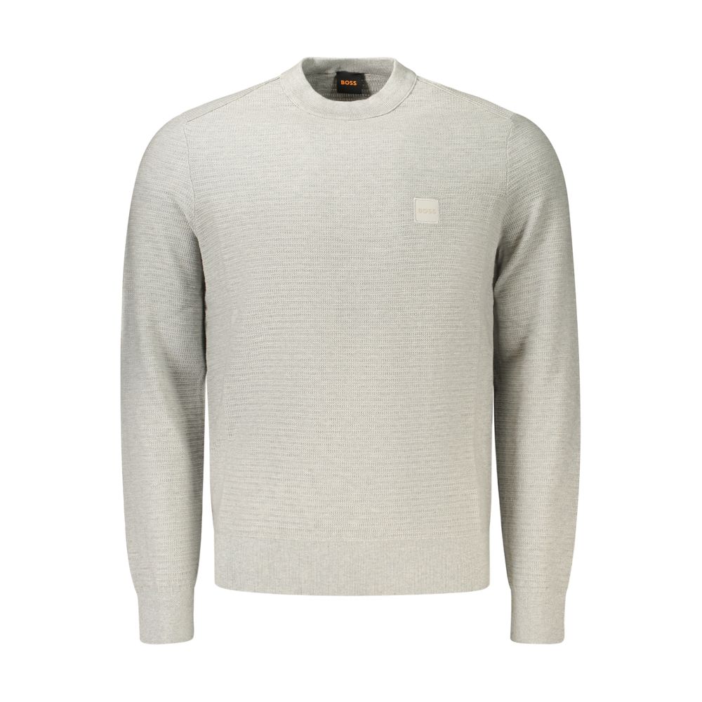 Hugo Boss grauer Herren-Pullover aus Baumwolle