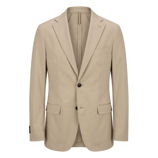 Roberto Pepe Luxury Beige Cotton Men Jacket
