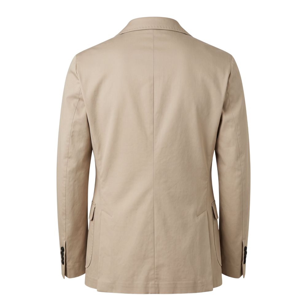 Roberto Pepe Luxury Beige Cotton Men Jacket