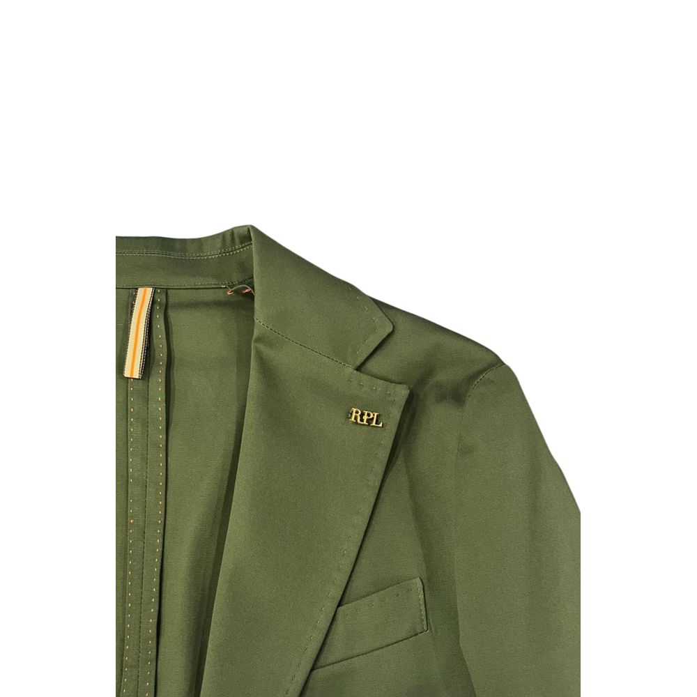 Roberto Pepe Luxury Green Cotton Men Jacket