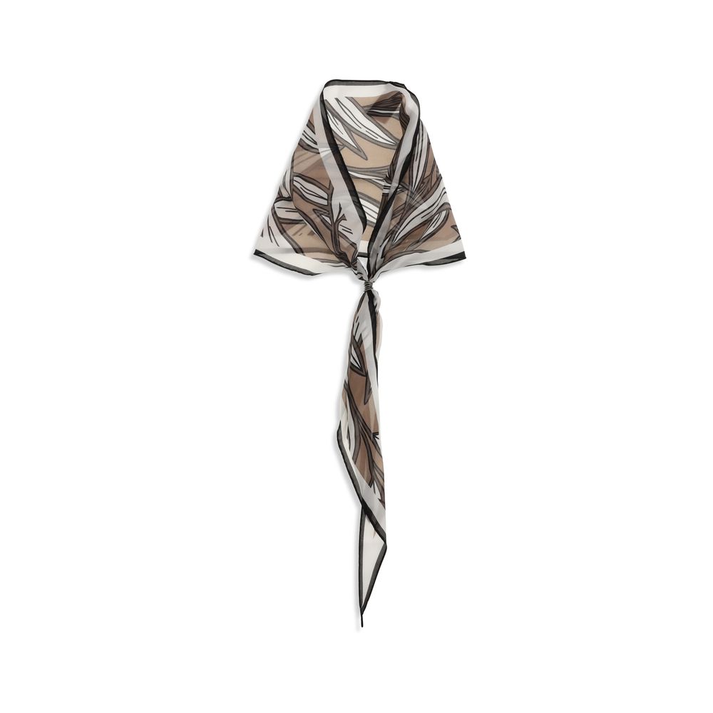 Brunello Cucinelli Beige Silk Foulard
