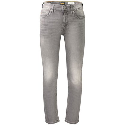 Hugo Boss Grey Cotton Men's Jeans