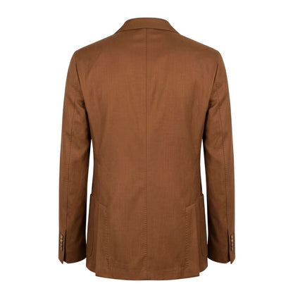 Roberto Pepe Luxury Brown Viscose Men Jacket