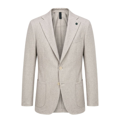 Roberto Pepe Luxury Grey Wool Men Jacket