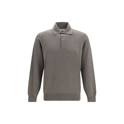 Brunello Cucinelli Brown Cashmere Polo Shirt