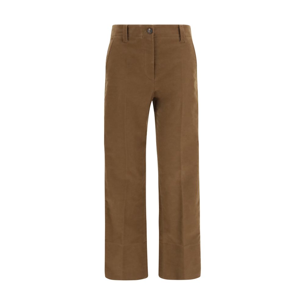 Brunello Cucinelli Braune Freizeit-Baumwollhose