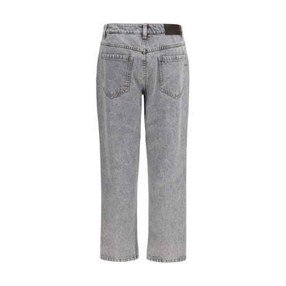 Brunello Cucinelli Gray Cotton Straight-Leg Jeans