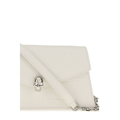 Alexander McQueen White Calf Leather Bos Taurus Shoulder Bag