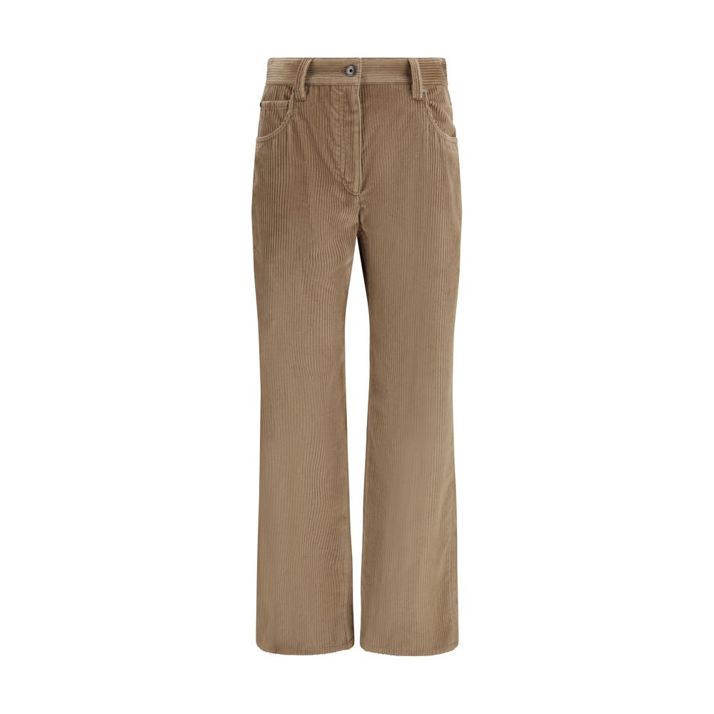 Brunello Cucinelli Braune Freizeit-Baumwollhose