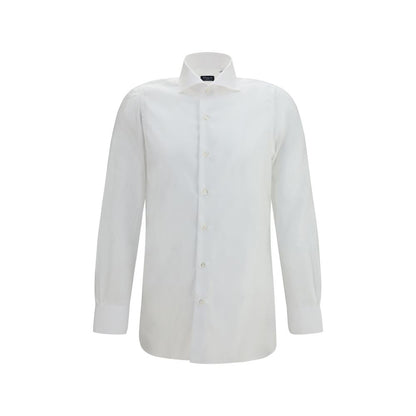 Finamore White Cotton Dress Shirt