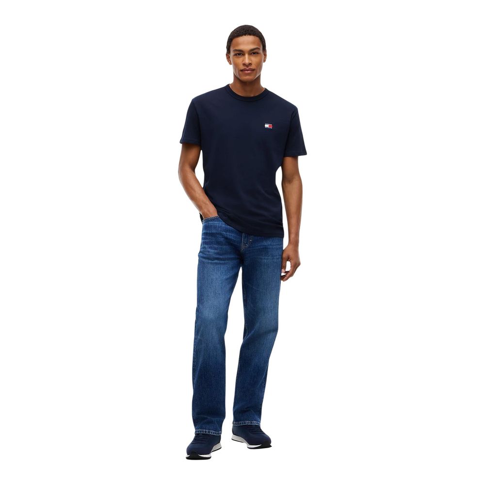 Tommy Hilfiger Jeans Blaues T-Shirt aus recycelter Baumwolle