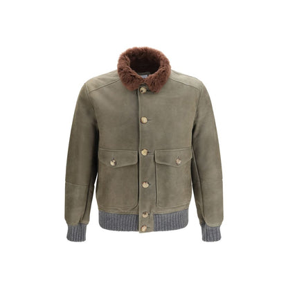 Brunello Cucinelli Bicolor Cashmere Bomber