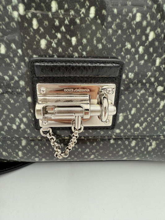 Dolce & Gabbana DOLCE & GABBANA “Monica” Python and Patent Handbag