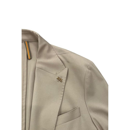 Roberto Pepe Luxury Beige Viscose Men Jacket