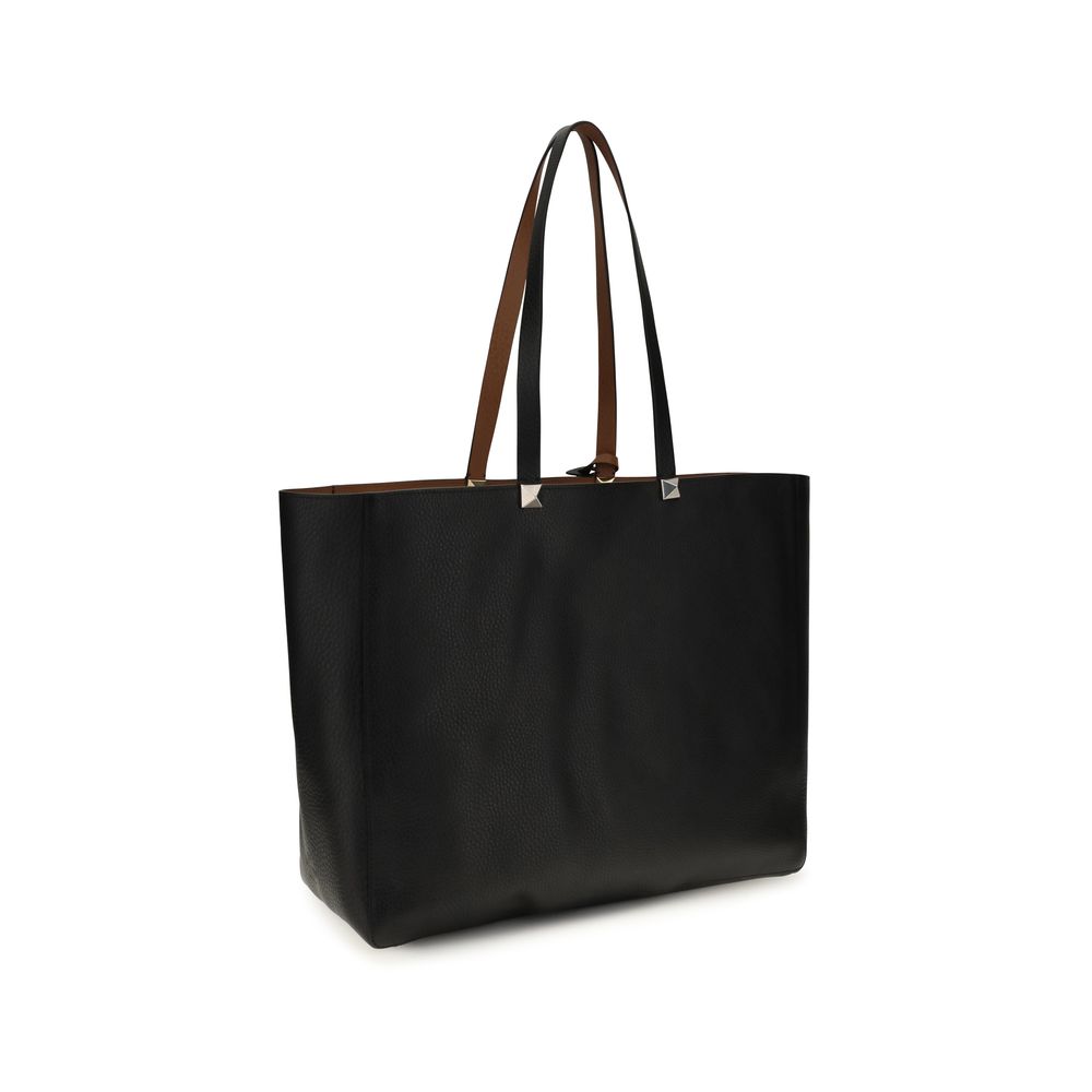 Valentino Garavani Schultertasche aus schwarzem Bos Taurus Kalbsleder