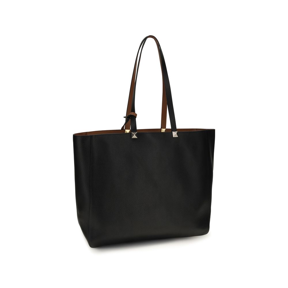 Valentino Garavani Schultertasche aus schwarzem Bos Taurus Kalbsleder