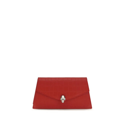 Alexander McQueen Red Calf Leather Bos Taurus Clutch Bag