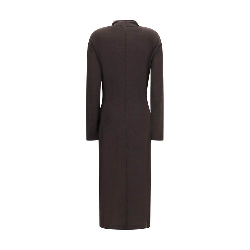Brunello Cucinelli Braunes Freizeitkleid aus Wolle, Modell Aries