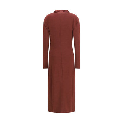 Brunello Cucinelli Bordeaux Wool Oves Aries Casual Dress