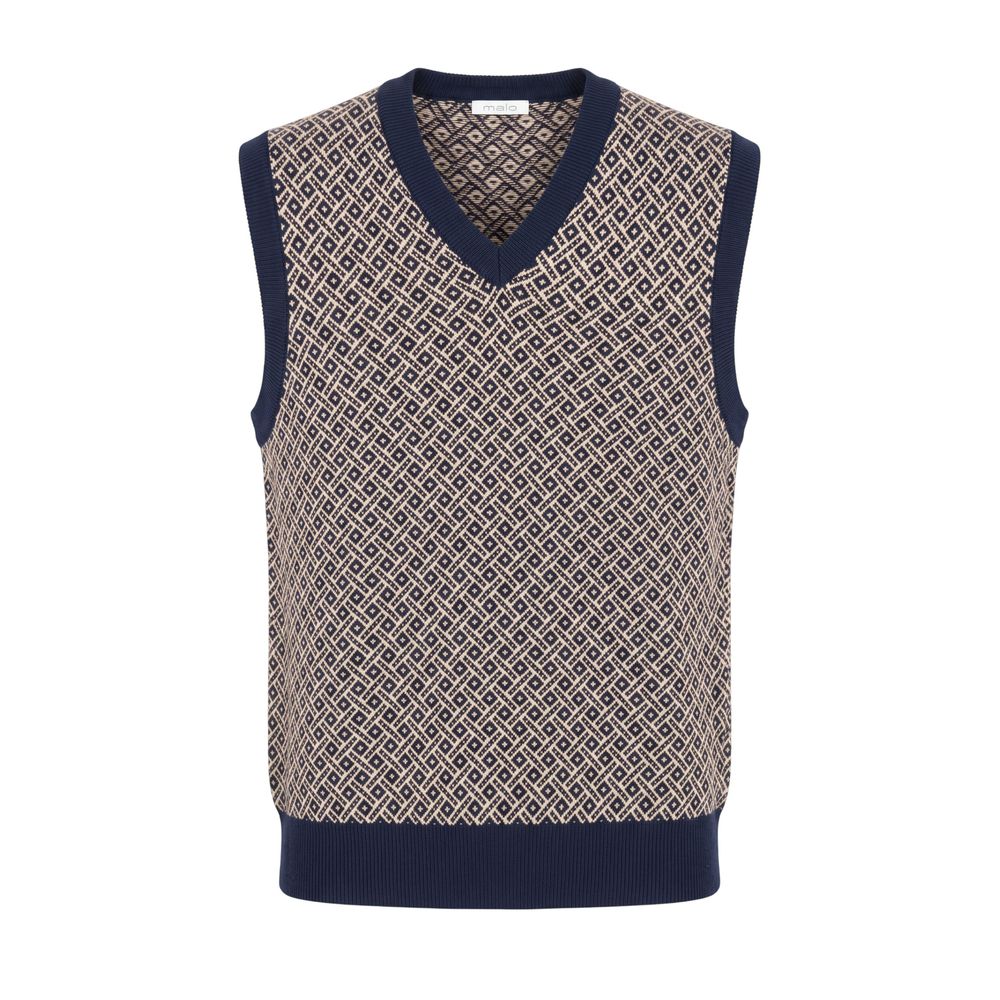Malo Blue Cotton Men Sweater